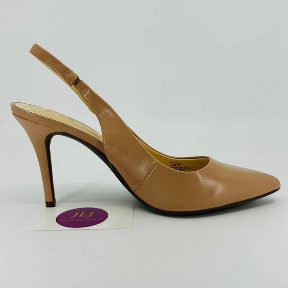 Jessica Simpson Womens Lallita Nude Pointed Toe Slingback Pump Heels Size 8 - Picture 7 of 12